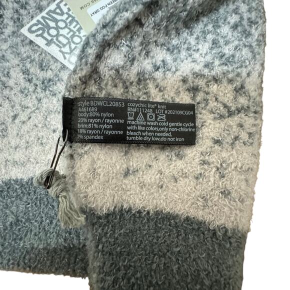 Barefoot Dreams CozyChic Lite Confetti Beanie Smokey Green Fog Gray NWT - Picture 5 of 5